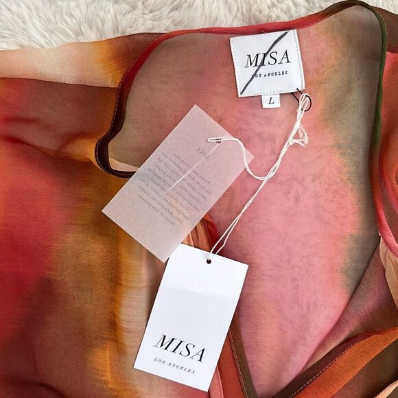 Misa Poppy Midi Ombre Dress Size L - Picture 9 of 11